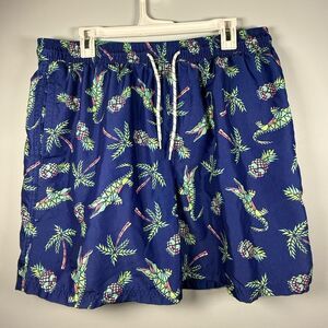 No Boundaries swim trunks Mens Large  (36-38) Tropical Print Elastic Waist